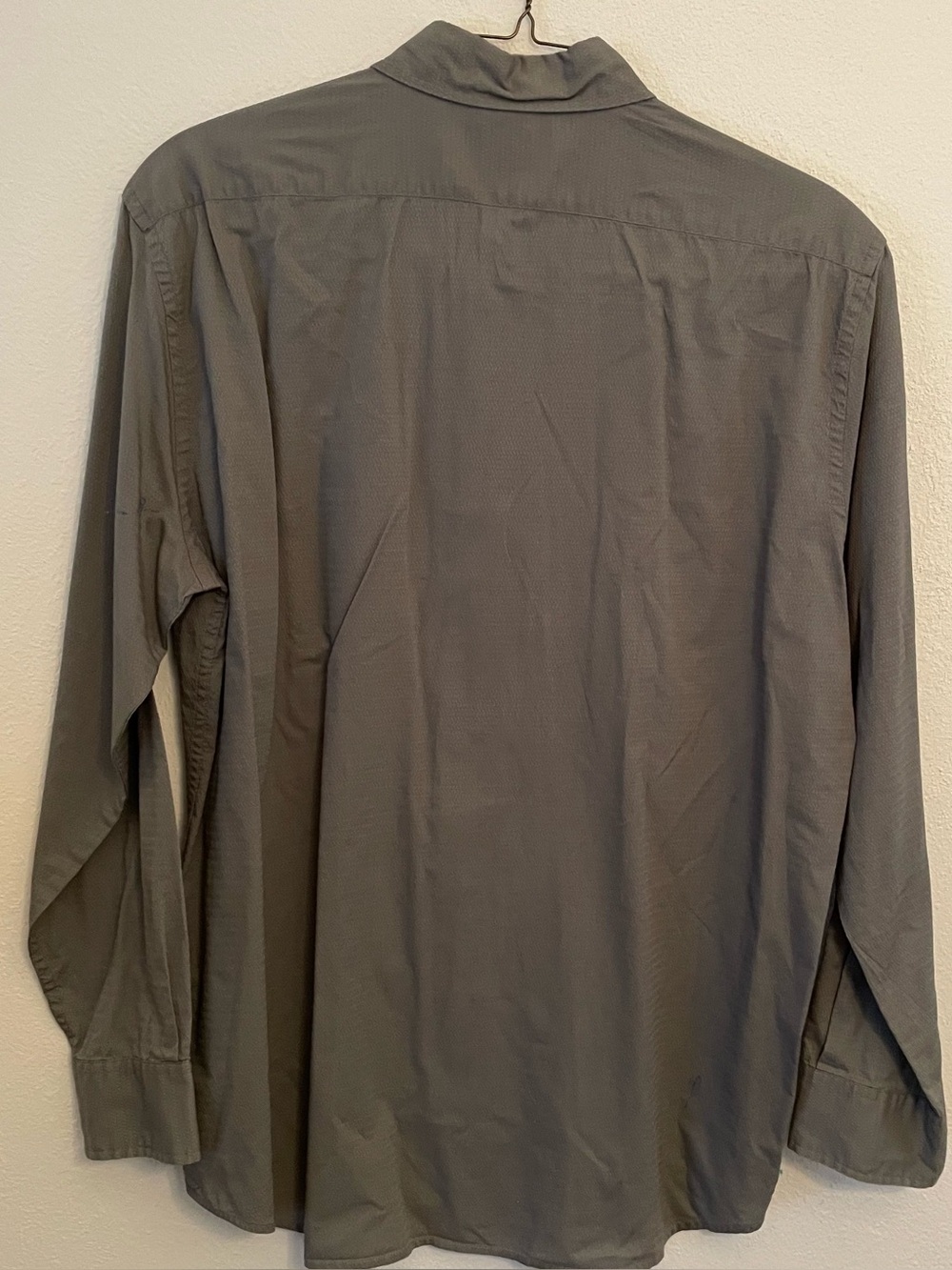 Men’s Express Shirt XL Long Sleeve Olive Green Textured Cotton - Picture 2 of 5
